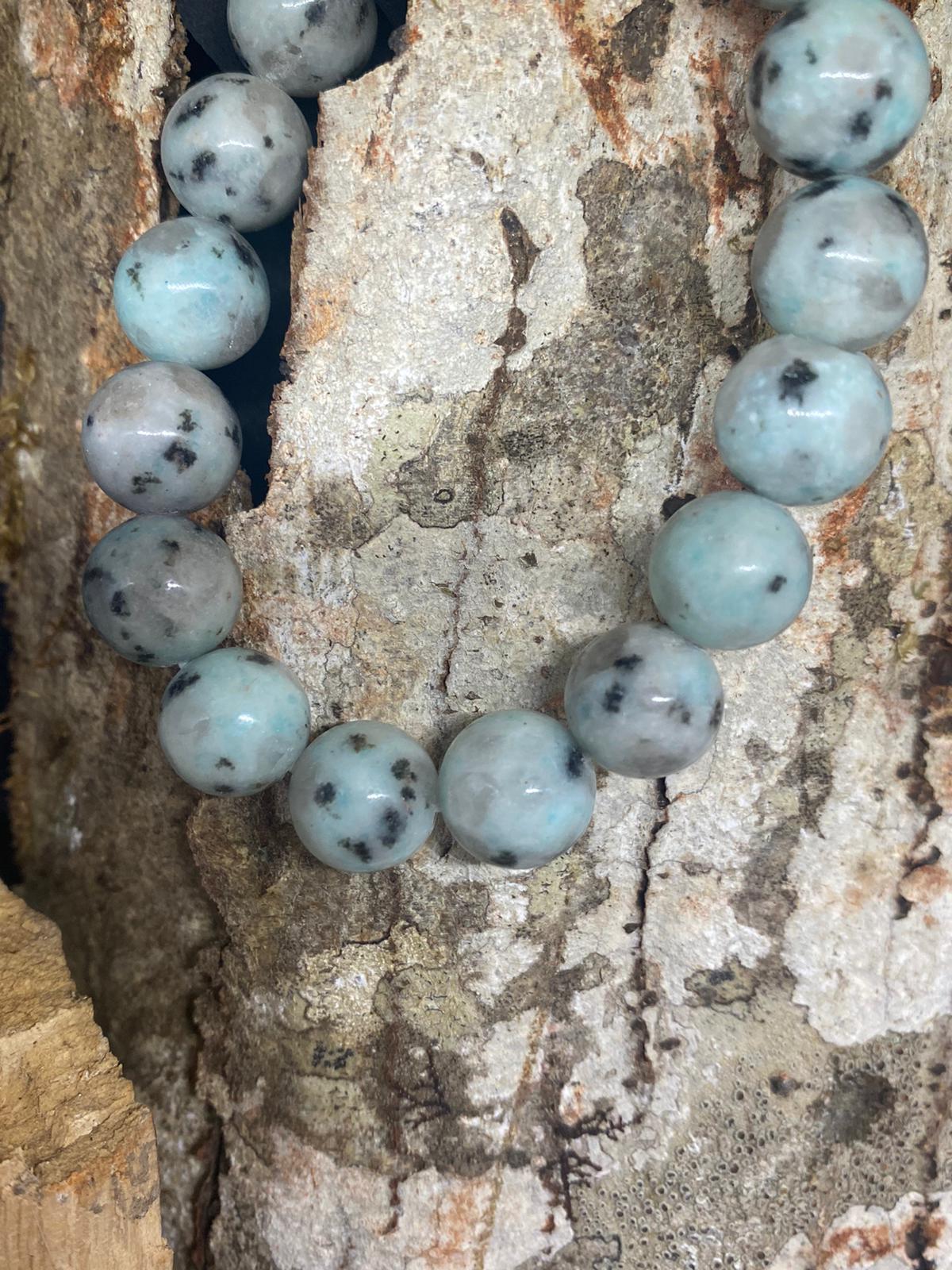 Bracelet en agate jaspe lotus