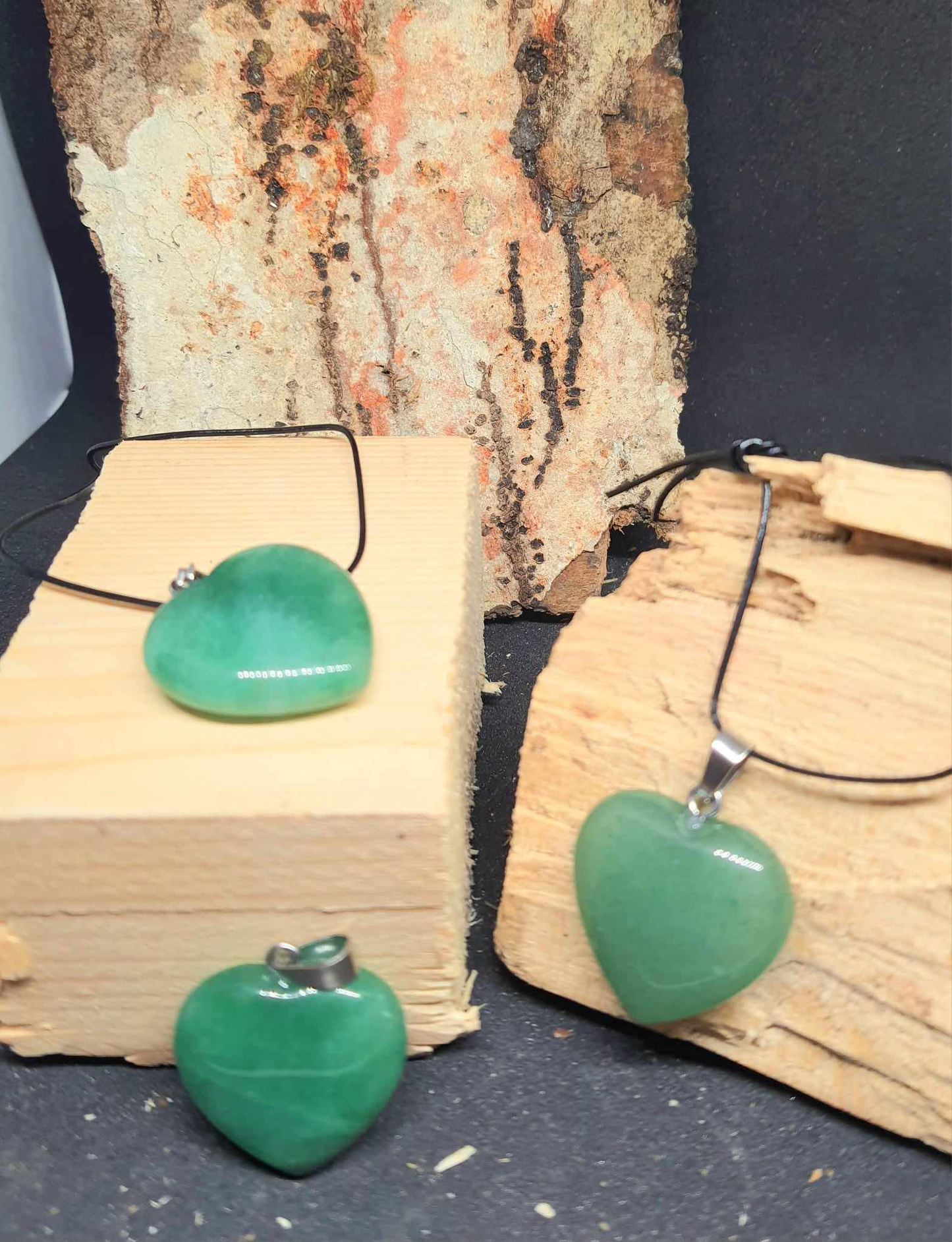 Pendentif coeur en aventurine