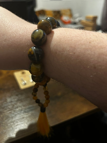 Bracelet tibétain jaspe bumblebee