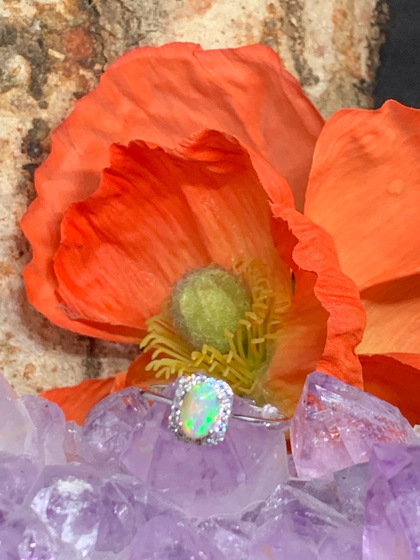 Bague en argent et opale